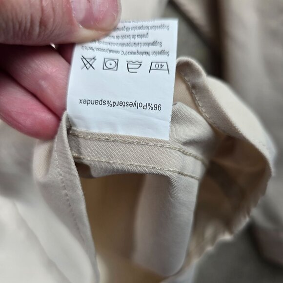 Coofandy Men’s Beige Button-Up Long Sleeve Shirt XXL Polyester Spandex Blend - Picture 6 of 8